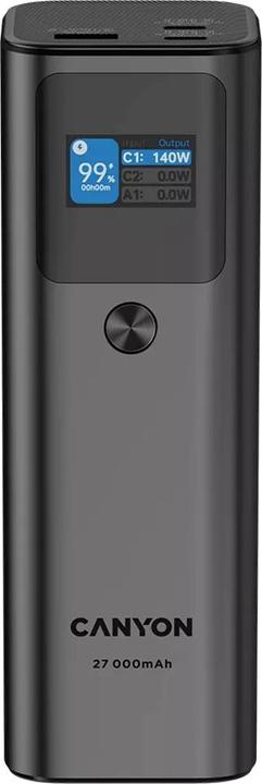 Actual product image Canyon PB-2010, allowed for air travel power bank /97. Li-poly battery, in/out:2xUSB-C PD3.1 (27000 mAh, 140 W, 99.90 Wh)