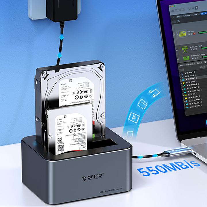 Produktbild Orico 6656C3-C 5-Bay Dockingstation mit Offline-Klonfunktion 2,5"/3,5" SATA HDD/SSD - Grau