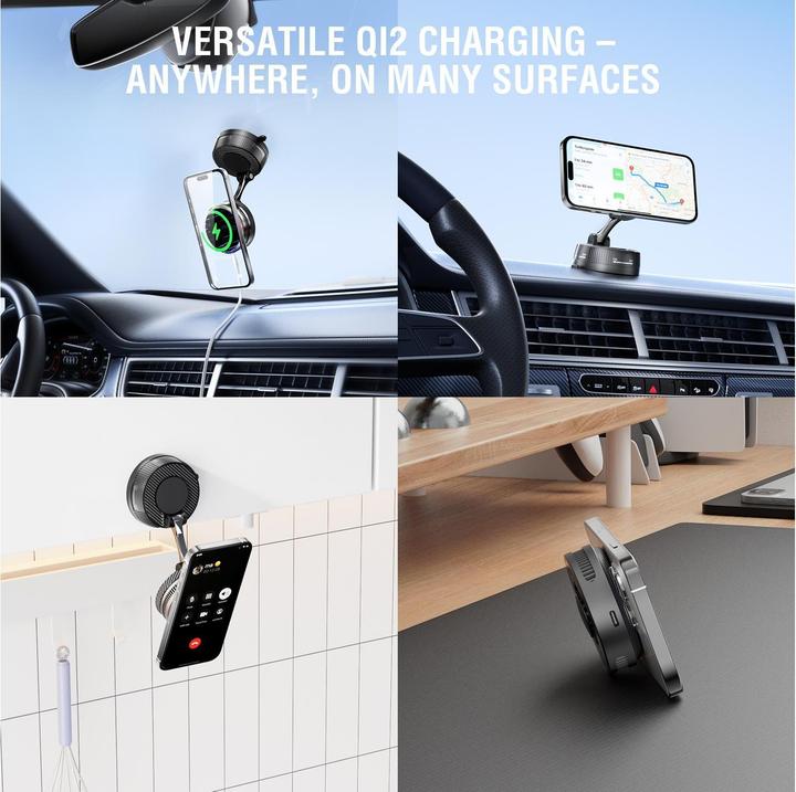 Actual product image 4smarts Qi2 25W/MagSafe Charger/Cooling RGB,360°-Mount.,spacegrey (25 W)