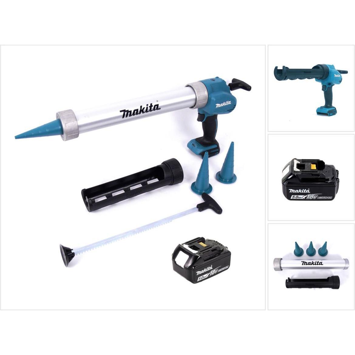 Makita, Kartuschenpistole + Fettpresse, DCG 180 T1X Akku Kartuschenpistole 18 V + 1x Akku 5,0 Ah - ohne Ladegerät