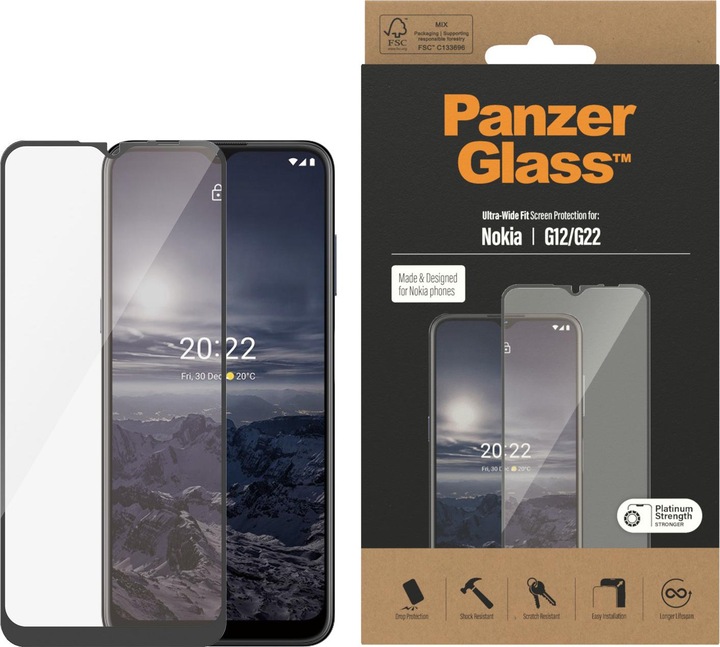 Actual product image PanzerGlass Ultra-Wide Fit (1 Piece, Nokia G22, Nokia G12)