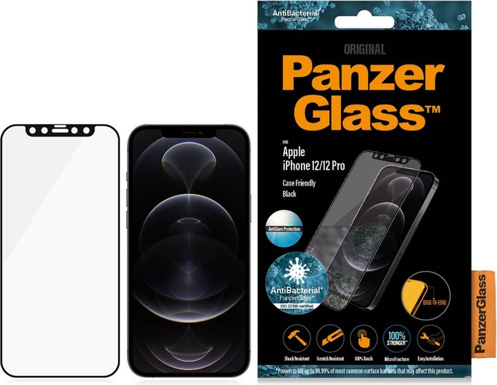 Actual product image PanzerGlass Case Friendly Black (1 Piece, Apple iPhone 12, Apple iPhone 12 Pro)