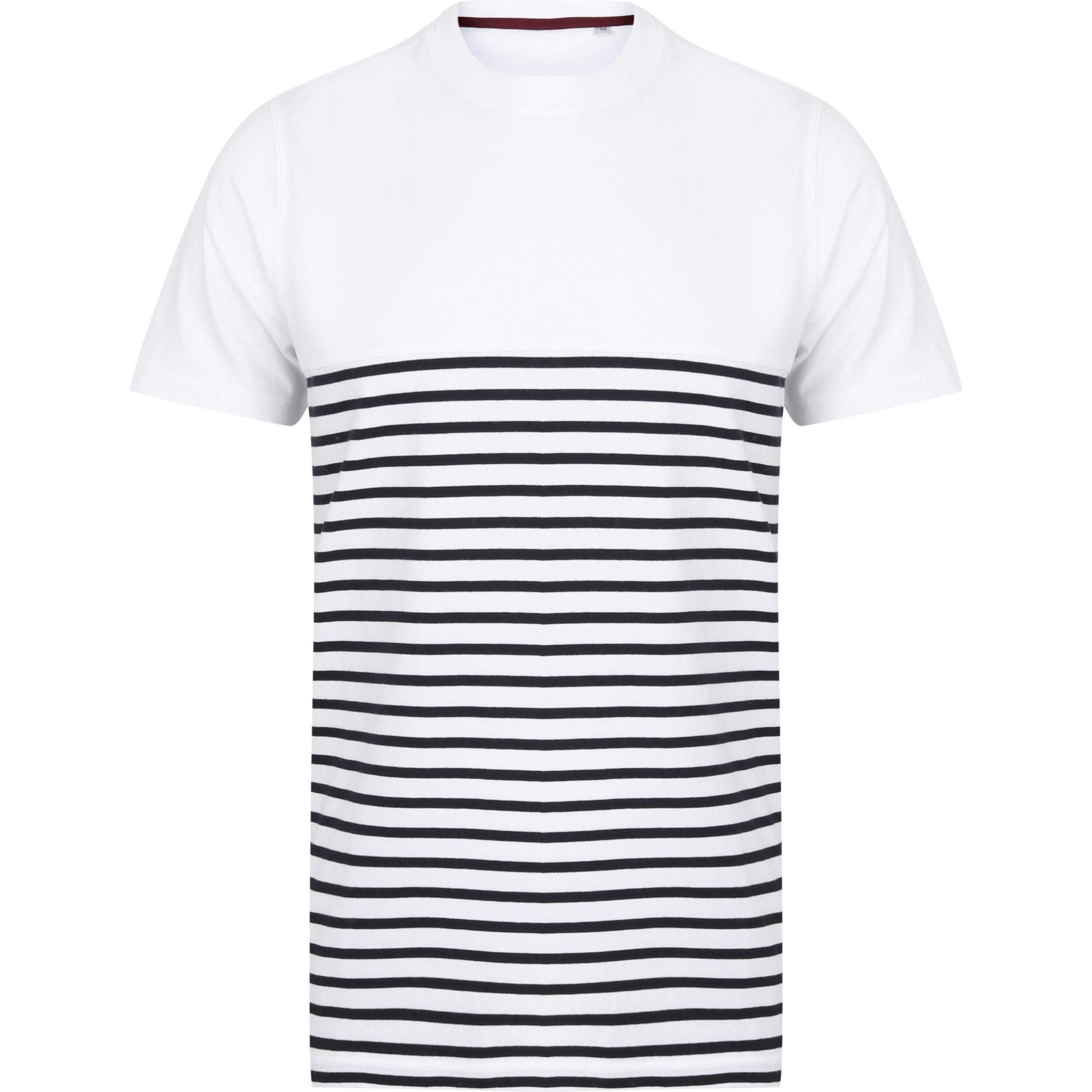 Front Row, Herren, Shirt, Bretonisches T-Shirt, Blau, Weiss, (L)