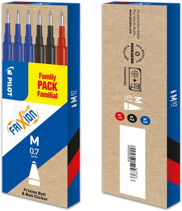 Produktbild Pilot FriXion Refill Set à 6 Standard (6 Stück, Mehrfarbig, 0.70 mm)