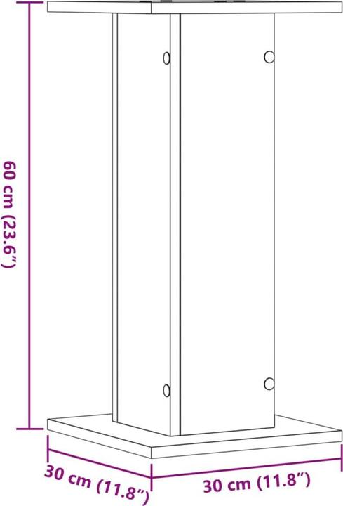 Actual product image VidaXL Speaker stand 2 pcs. 30 x 30 x 60 cm (1 pair, Stand)