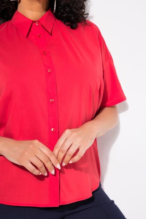 Actual product image Ulla Popken Oversized Short Sleeve Poplin Blouse (50, 52)