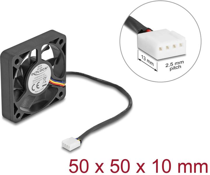 Actual product image Delock Axiallüfter 12 V DC, 50 x 50 x 10 mm schwarz (50 mm, 1x)