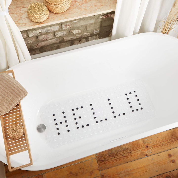 Produktbild Activity Board rutschfeste Badewannenmatte | EXTRA LANG 100x40cm | 100% BPA frei | inkl. GRATIS Aufhängung |
