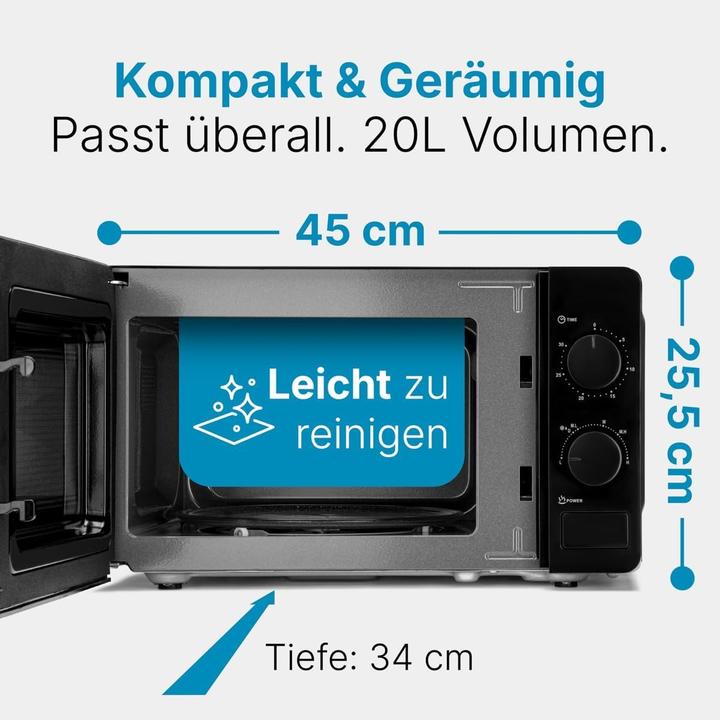 Image du produit Clatronic Micro-ondes MW 791 20L 700 Watt MW 785 (noir) (20 l)