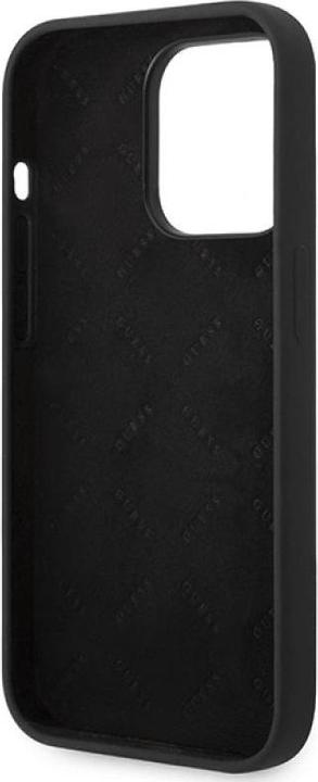 Actual product image Guess GUHCP14LSLSMK iPhone 14 Pro 6.1" czarny/black hard case Silicone Vintage Gold Logo (Apple iPhone 14 Pro)
