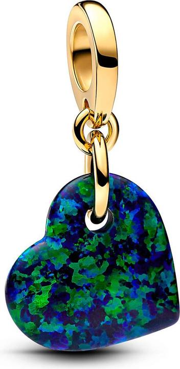 Image du produit Pandora Pendentif irisé Coeur Vert Charm (Métal, Plaqué or, Acier inoxydable)
