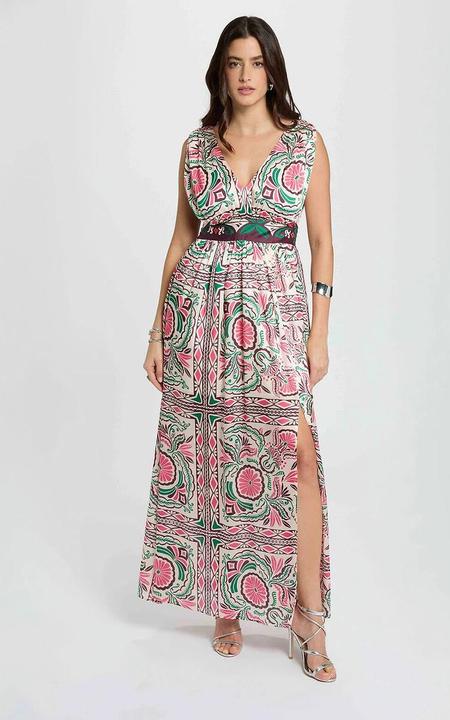 Image du produit Morgan Langes bedrucktes Kleid mit V-Ausschnitt (38)