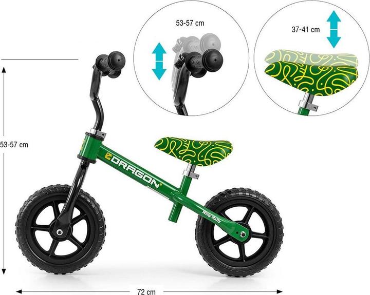 Mally Kinderlaufrad Milly Dragon grün