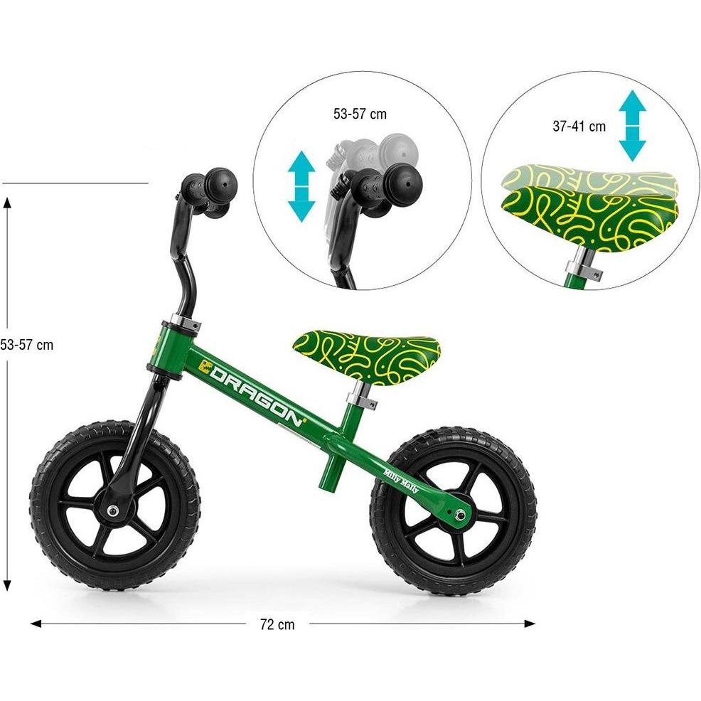 Mally Verde Kinderlaufrad Milly Dragon Grün