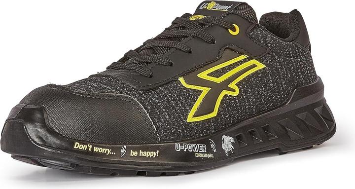 Actual product image Upower U-Power Shoes Frank Black Yellow Low Number (S1P, 39)