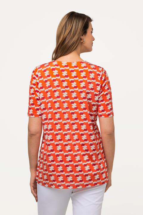 Produktbild Ulla Popken Slinkyshirt, Retro-Design, V-Ausschnitt, Halbarm (50, 52)