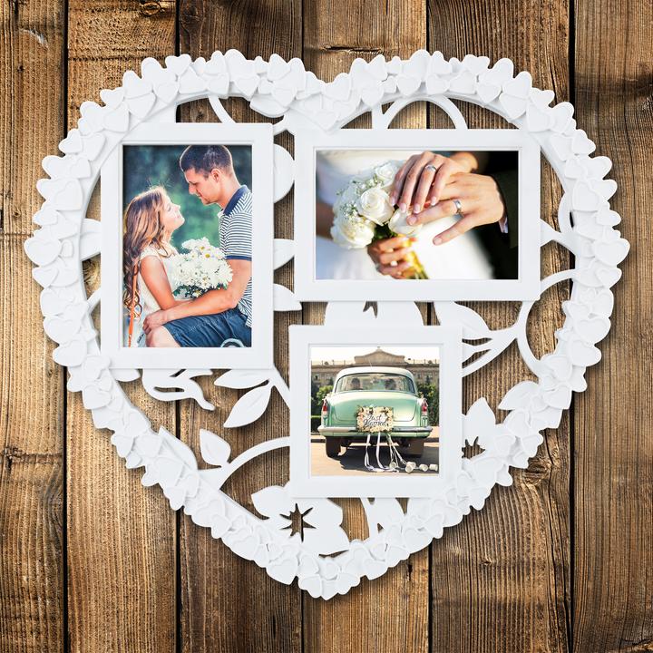 Immagine prodotto Relaxdays Cornice portafoto a forma di cuore (10 x 15 cm, 10 x 10 cm)