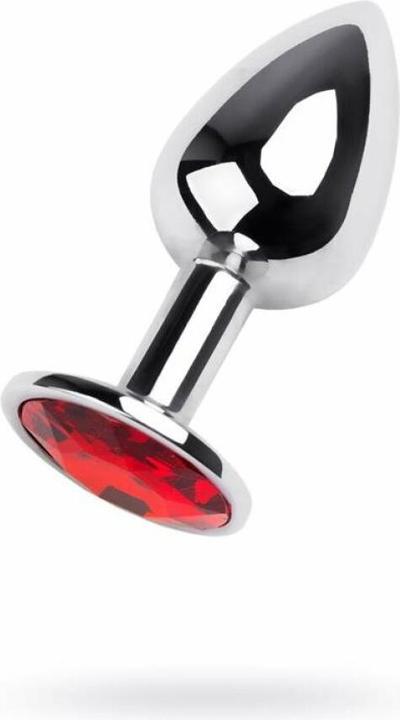 Immagine prodotto Toyfa Silberner Analplug Metall, mit rotem Edelstein