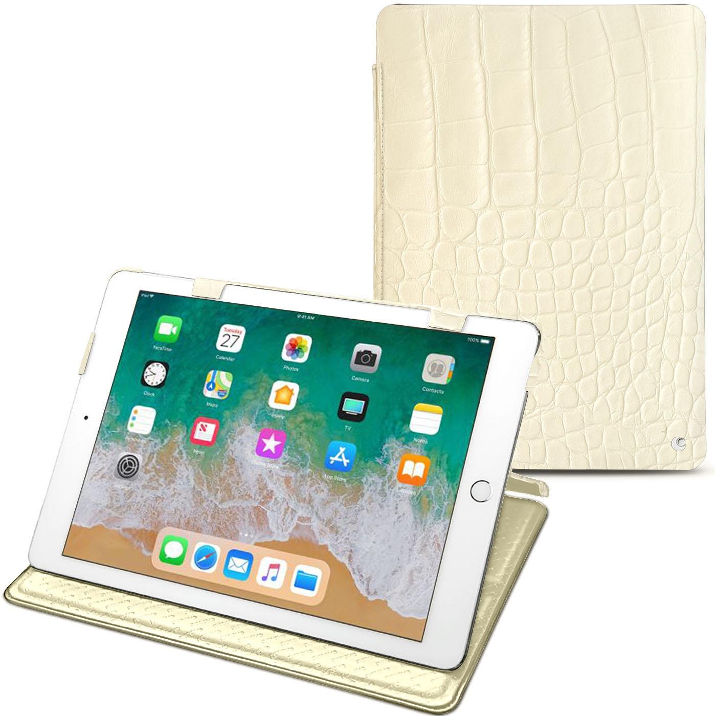 Noreve Lederschutzhülle horizontal (IPad 9.7 (2018)), Tablet Hülle, Weiss