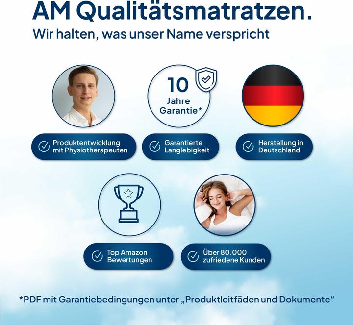 Produktbild AM Qualitätsmatratzen Matratzenbezug Organic Cotton (100 x 200 cm)
