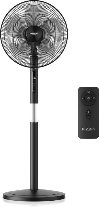 Brandson Standventilator, Fernbedienung, DC, leise, energiesparend, Oszillation, Timer, 43 cm Ø, 12 Stufen (59 dB)