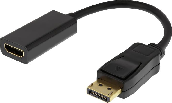 Deltaco DP-HDMI43 video cable adapter DisplayPort HDMI Type A (Standard) Black (HDMI, 20 cm)