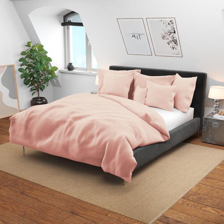 Actual product image Lotus Bettwaren Bed Linen Satin Seersucker uni (Duvet cover, 200 x 210 cm)