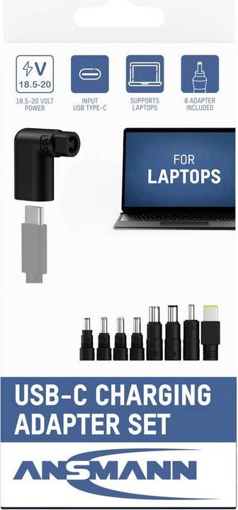 Immagine prodotto Ansmann Set di adattatori per laptop USB-C incl. 8 spine per adattatori