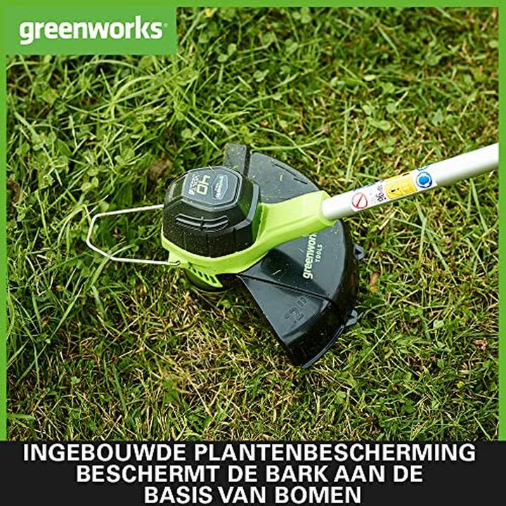 Produktbild Greenworks G40LTK2, Trimmer, 40V, Frontmonteret, m/2x2Ah batteri og universal lader (Trimmfaden)