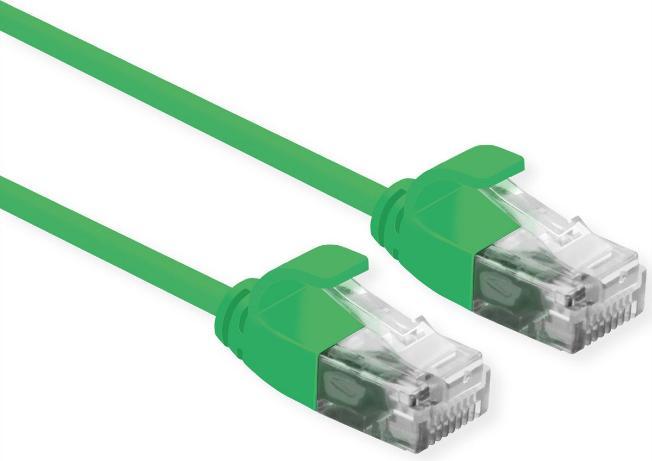 Roline UTP DataCenter Patchkabel Kat.6A, LSOH, slim, grün, 1 m (U/UTP, CAT6a, 1 m)