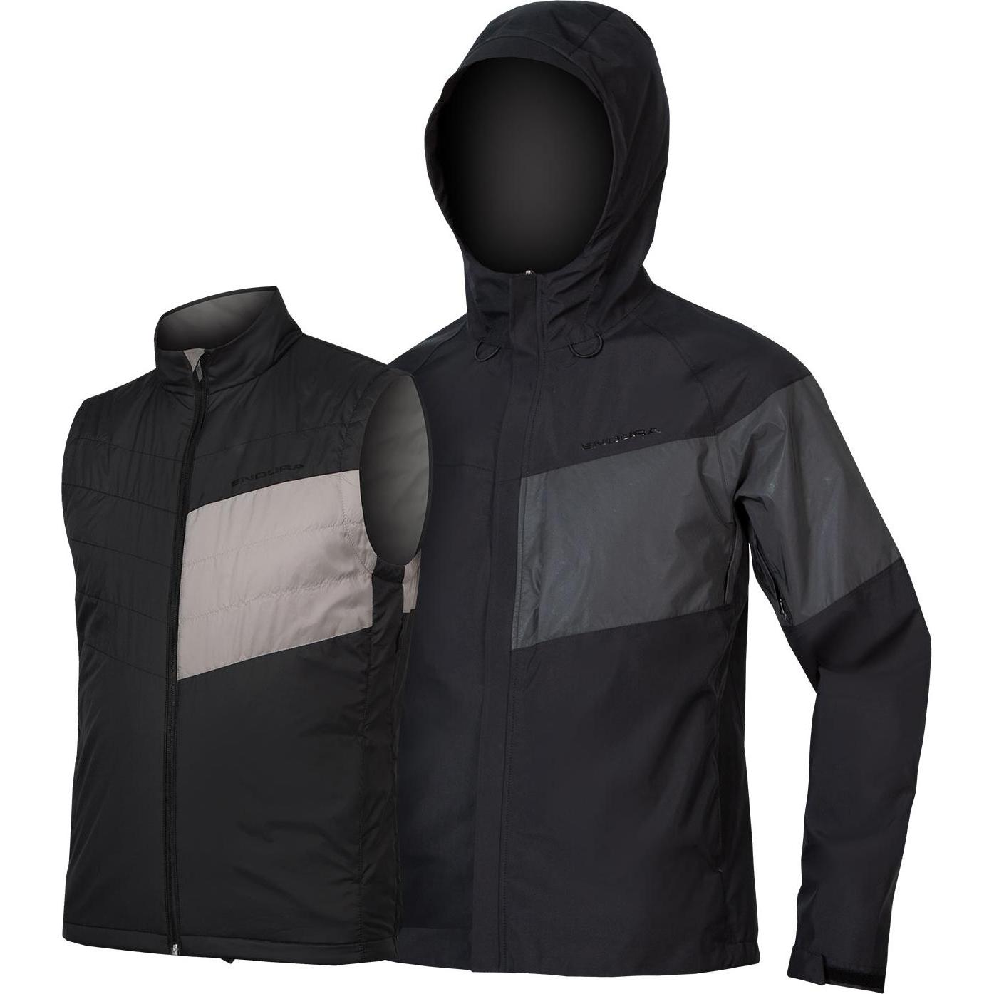 Endura, Herren, Velojacke, Urban Luminite 3 in 1 II (XXL), Schwarz, XXL