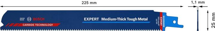 Produktbild Bosch Professional Zubehör EXPERT ‘Medium-Thick Tough Metal’ S 1155 HHM Säbelsägeblatt, 3 Stück