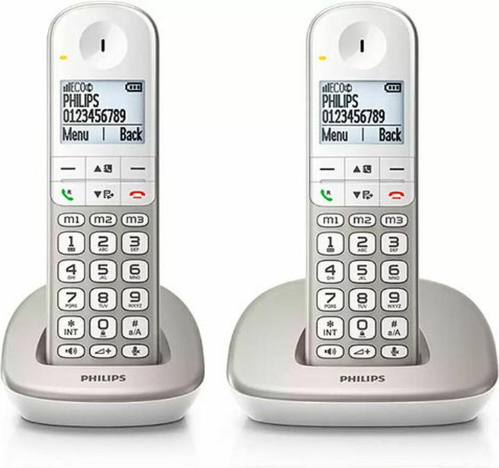 Actual product image Philips XL4902S - Draadloze Senior DECT Telephone - 2 Handsets - Wit