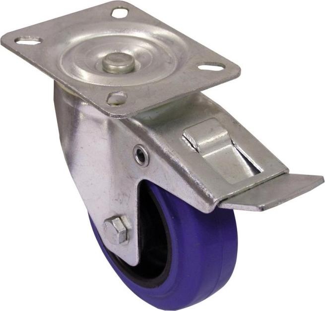 Actual product image Roadinger Swivel castor 100mm blue with brake (Accessories)