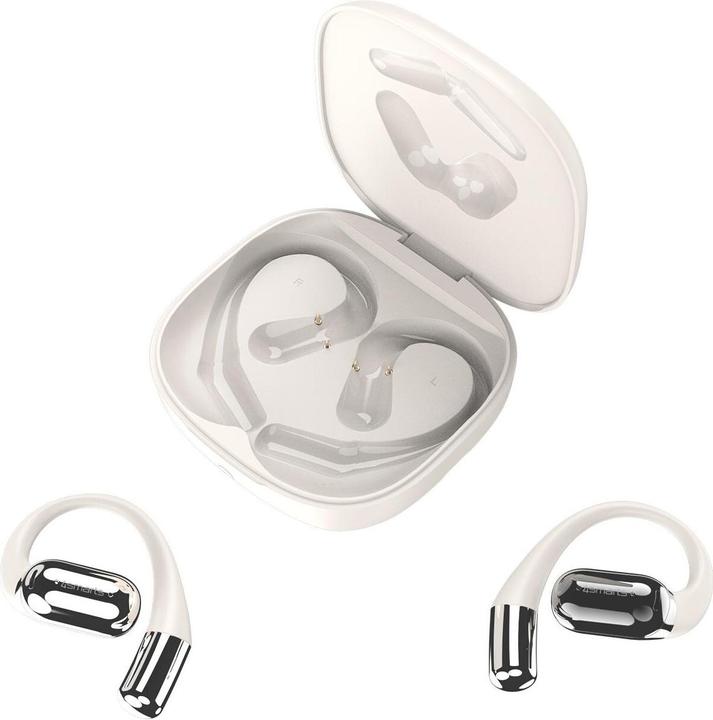 Produktbild 4smarts Open-Ear Bluetooth Kopfhörer SkyBuds AI Screen, Beige (Keine Geräuschunterdrückung, 4 h, Kabellos)