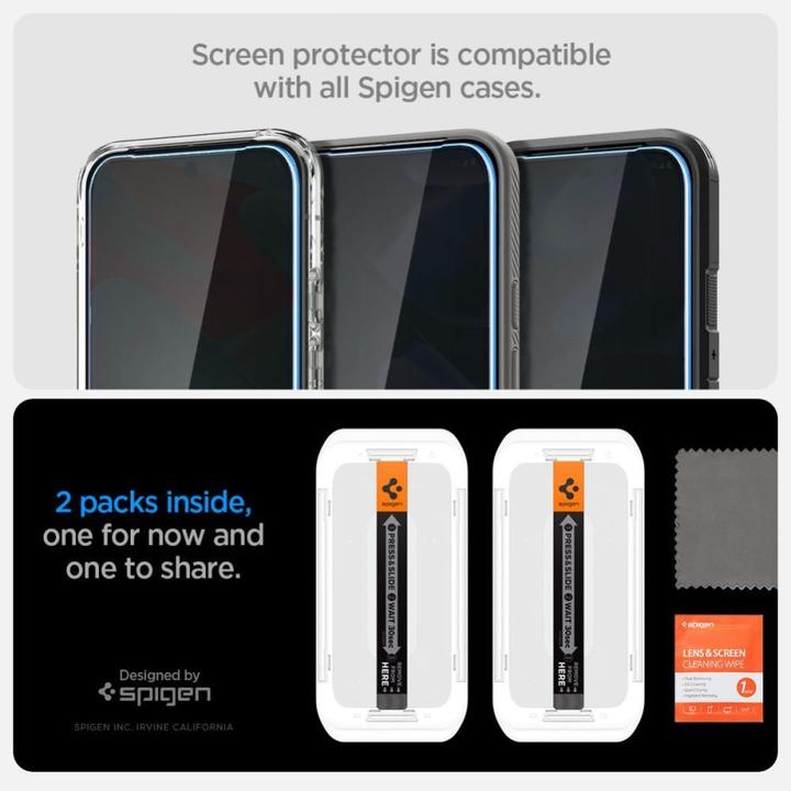 Actual product image Spigen GLAS.tR EZ Fit | Privacy Pixel 9 Screen Protector 2-Pack (2 pcs., Google Pixel 9 Pro XL)