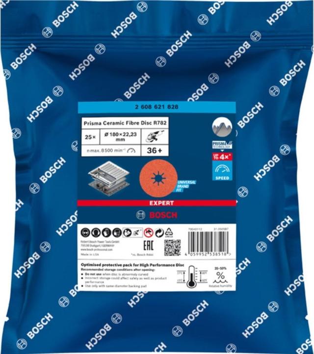 Actual product image Bosch Professional Zubehör EXPERT R782 Prisma Ceramic fibre disc, 180 mm, 22.23 mm, G 36 (36)