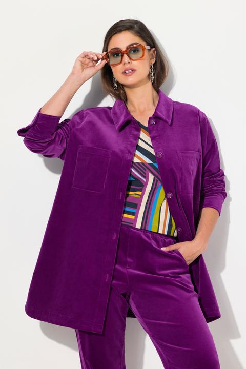 Produktbild Ulla Popken Cordjacke, A-Linie, Hemdkragen, Langarm (54)