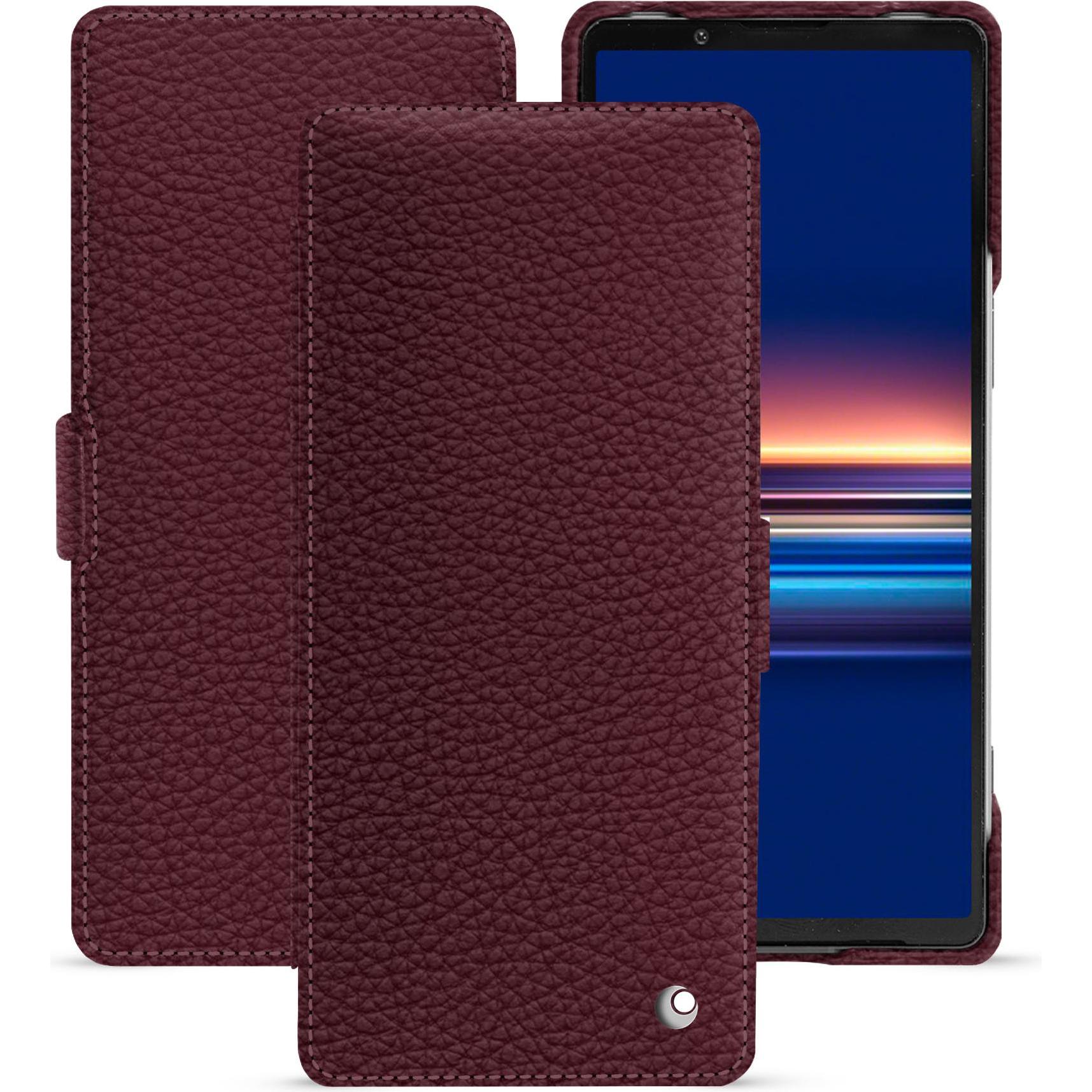 Noreve Lederschutzhülle horizontal (Sony Xperia 5 V), Smartphone Hülle, Violett