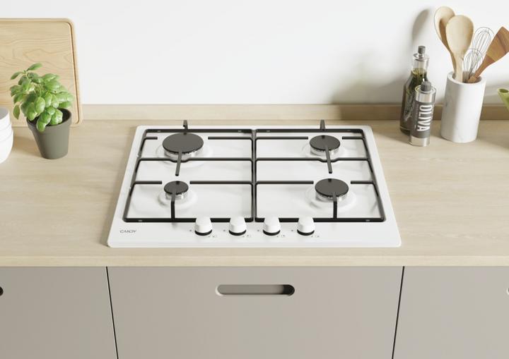Actual product image Candy Idea CHW6BRW White Built-in 59 cm Gas 4 Cooker(s)