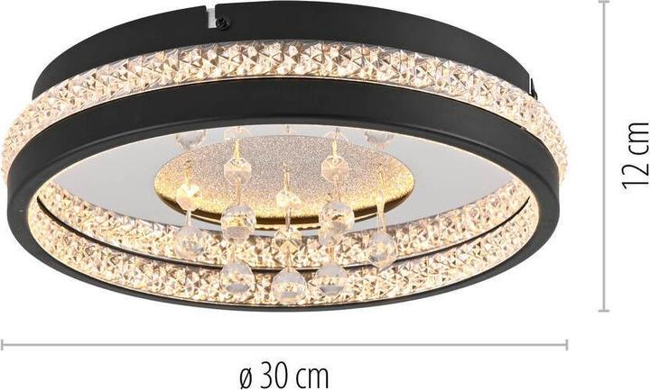 Produktbild Just Light HANNI LED Deckenleuchte Warmweiss 20W schwarz 15217-18 (1300 lm)