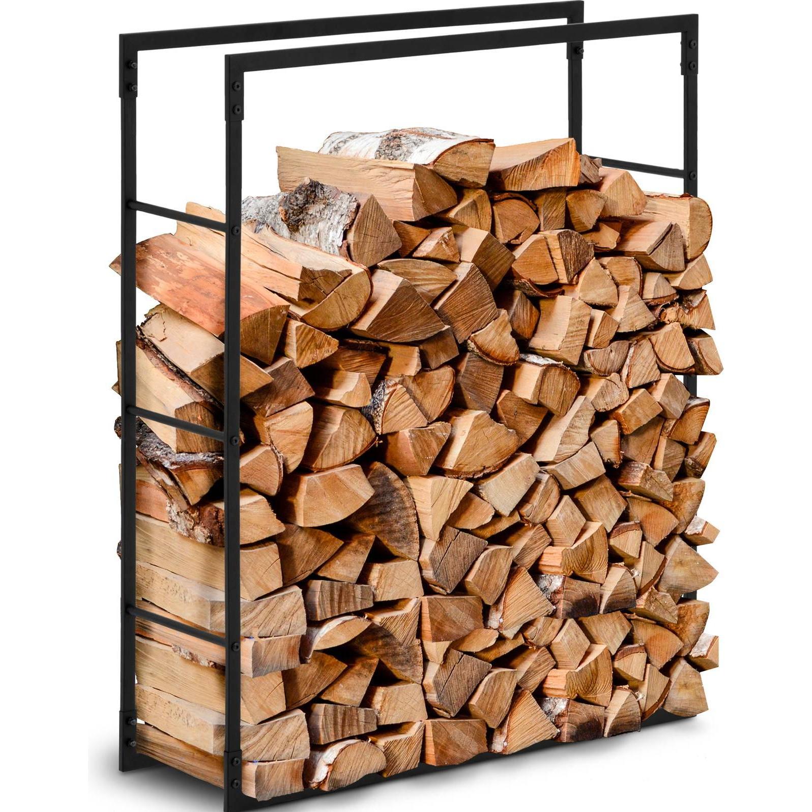 Hillvert, Zubehör Kerzen + Kamin, Kaminholzregal Brennholzregal Holzständer Feuerholzregal 40 kg Stahl schwarz (80 x 25 ...