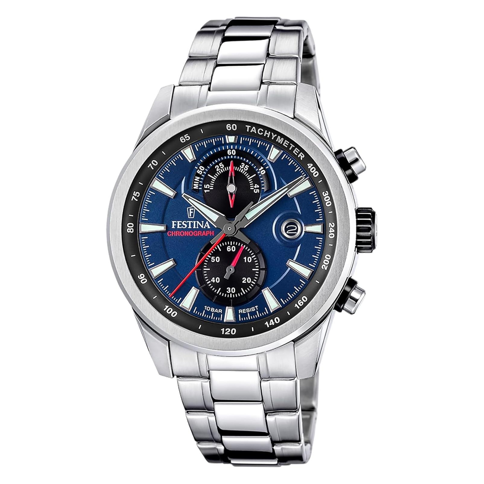 Festina, Horloge, F20694/5, Zilver, (Chronograaf, 44 mm)