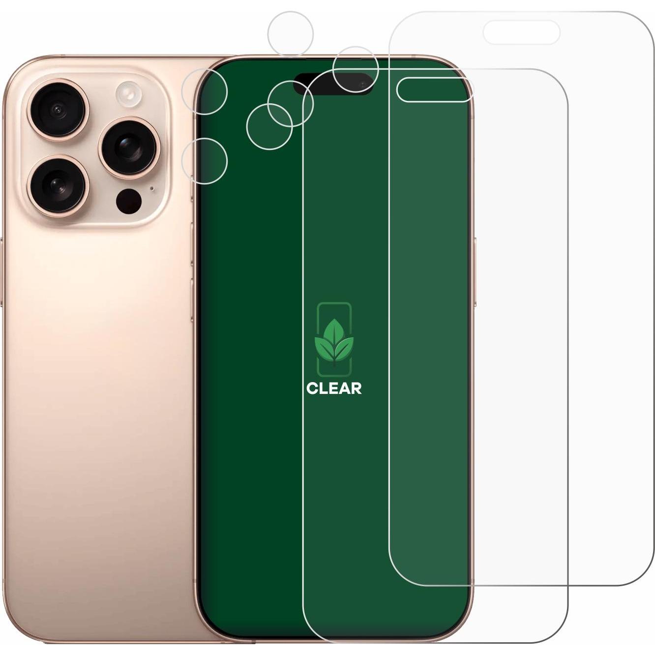 Thumbnail - ScreenLeaf Schutzfolie nachhaltiger Displayschutz Displayschutzfolie Folie Klar Transparent (2 Stück, Apple iPhone 16 Pr...