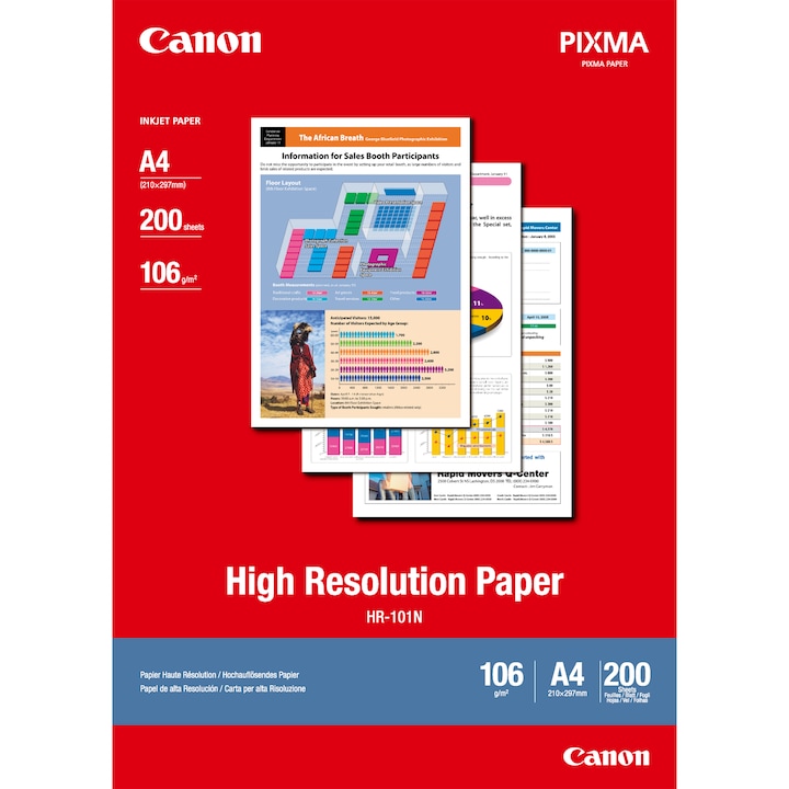 Actual product image Canon HR-101N, High Resolution Paper, 200 sheets (106 g/m², A4, 1 x)