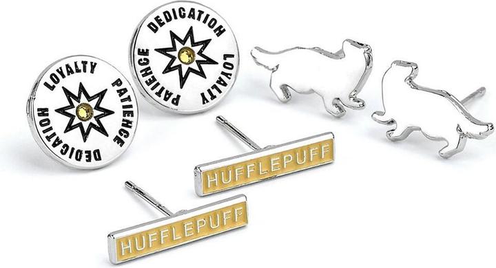 Produktbild Hufflepuff Ohrring Set Versilbert 3Erpack (4% Aluminium, 93% Zink, 3% Kupfer)