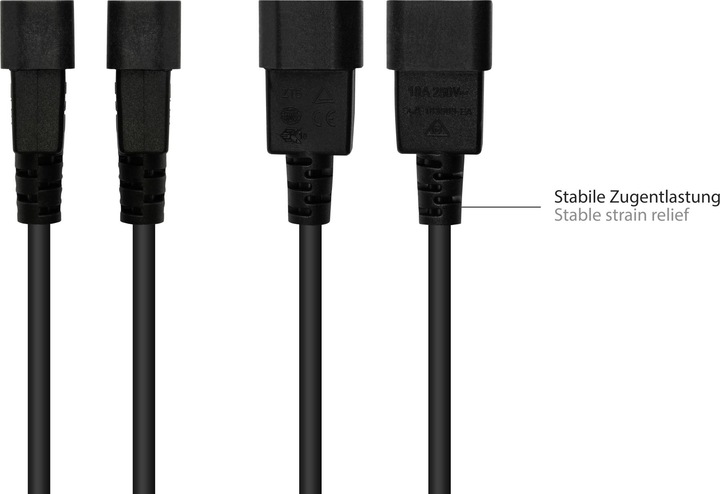 Image du produit Good Connections P1405-S050 Câble d'alimentation Noir 5 m Coupleur C14 Coupleur C5 (5 m)