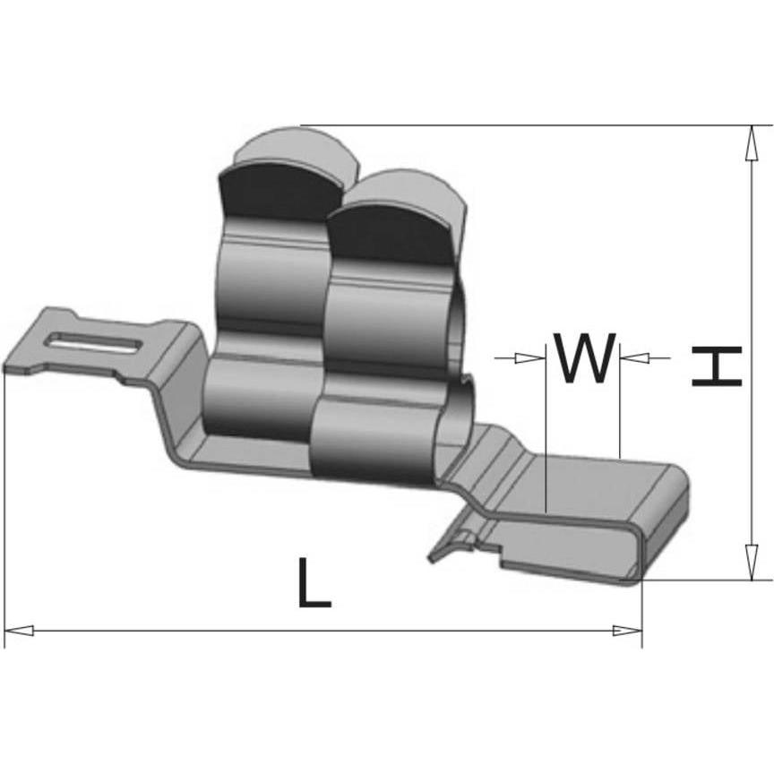 Thumbnail - Tru Components, Kabelschutz + Kabelführung, Schirmklammer Klemm-Ø (max.) 8 mm Federstahl 1 St. (Kabelschlauch)
