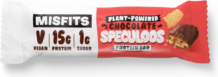 Actual product image Misfits Plant-Powered Chocolate Speculoos Protein Bar (Speculoos, Cocoa, Flan, Chocolate, 1 pcs., 45 g)