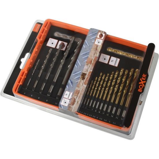 Boxer, Chiave a bussola, Wiertło Borsaet - 17 dele kombi (HSS)